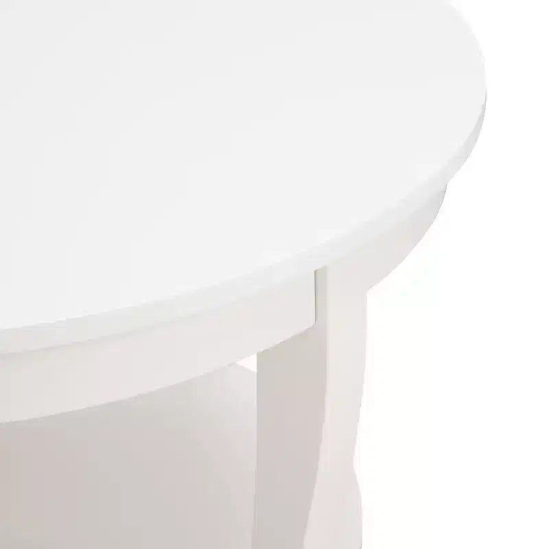Table basse ronde à 2 niveaux avec étagère ouverte pour le salon