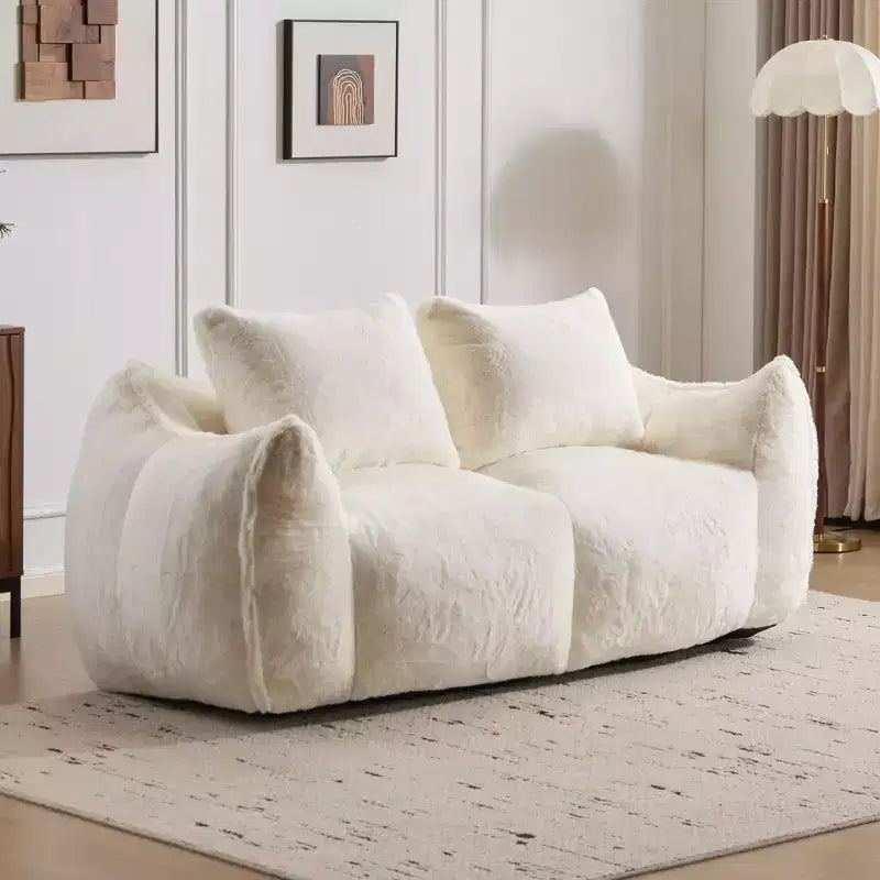 Okak Giant Bean Bag Sofa with 2 Pillows, Bean Bag Chair with Memory Foam for 2, Floor Chairs Lounge Sofa Chair for Living Room