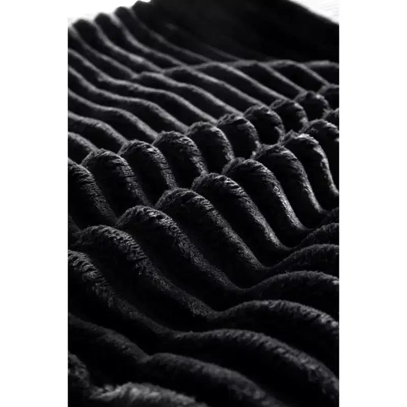 Canapé d'angle 104Cloud, méridienne en U, assise profonde, poches latérales, tissu pelucheux, aucun assemblage requis, noir, orientation à droite