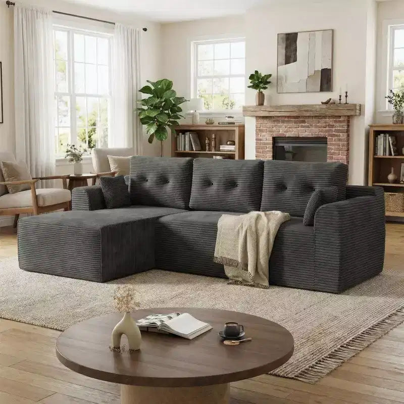 Canapé sectionnel modulaire de 267 cm avec assise profonde, canapé sectionnel Cloud avec méridienne surdimensionnée, canapé-lit sans assemblage requis pour salon et chambre