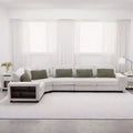 142 Modern L-Shaped Large Modular Sectional Sofa with Storage Armrest and Accent Pillows, Corduroy Sectional Sofa for Living Room-Panipeachy