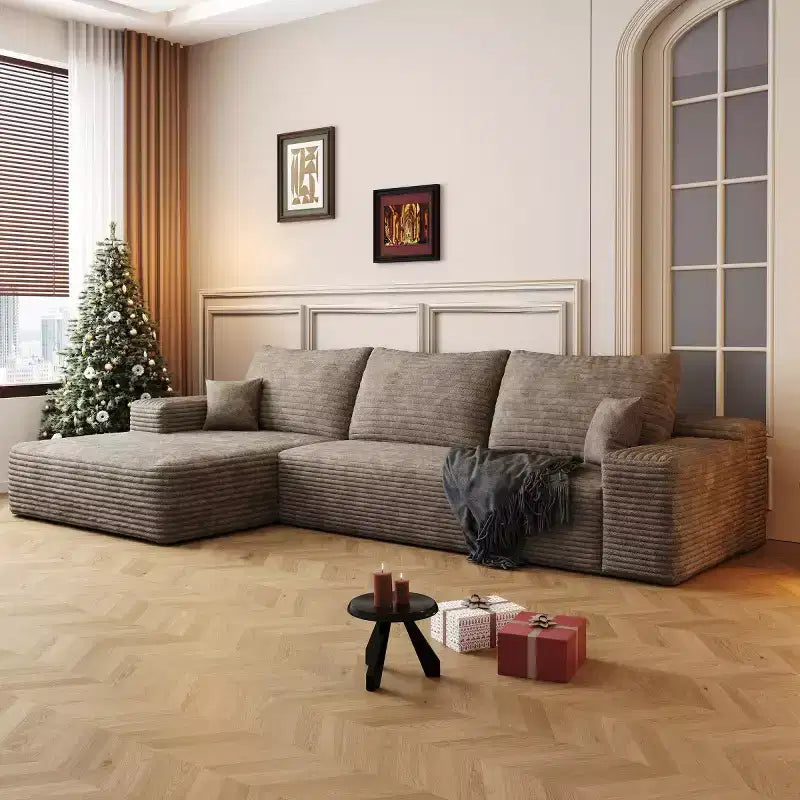 Canapé sectionnel moderne en forme de L 107 avec méridienne, canapé modulaire profond pour salon, chambre, salle familiale-Panipeachy