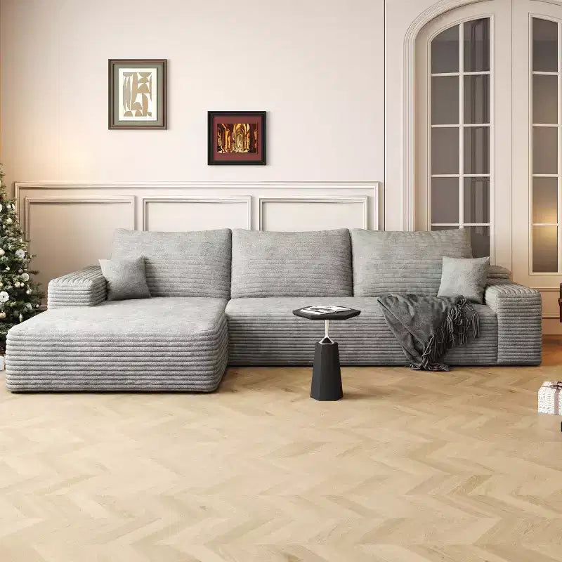 Canapé sectionnel moderne en forme de L 107 avec méridienne, canapé modulaire profond pour salon, chambre, salle familiale-Panipeachy
