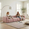 129 W Modern Modular Sectional Sofa, 4-Seater Boucl Cloud Sofa, Contemporary Deep Seat Sofa Couch for Living Room-Panipeachy