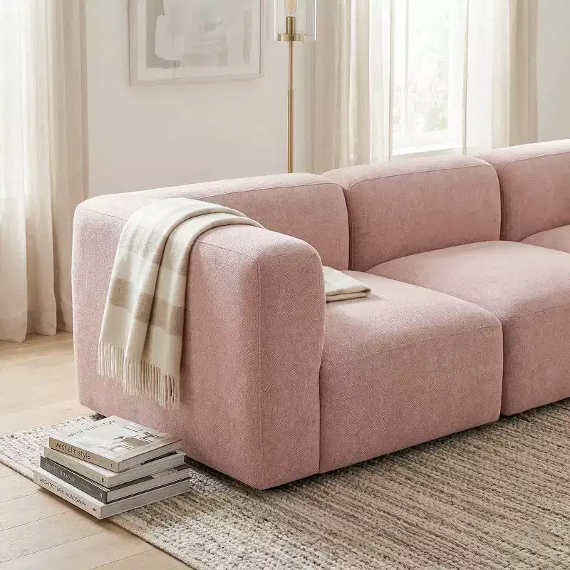 Canapé sectionnel modulaire moderne de 129 po, canapé nuage en bouclé 4 places, canapé profond contemporain pour salon-Panipeachy
