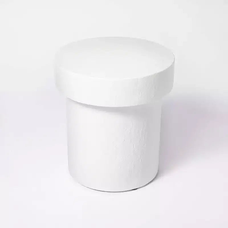 Table d'appoint ronde - Finition grise vieillie moderne