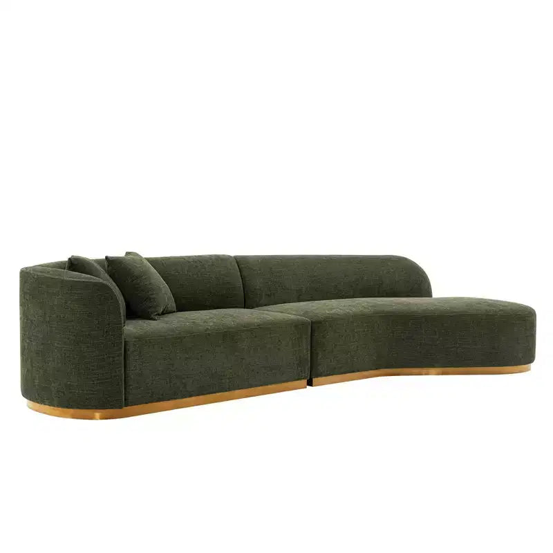 Sectionnel de canapé capitonné en lin Daria de 131,89 po avec oreillers – Manhattan