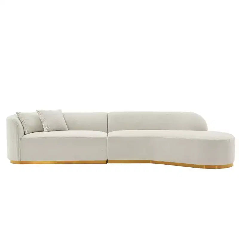 131.89" Daria Linen Upholstered Sofa Sectional with Pillows - Manhattan
